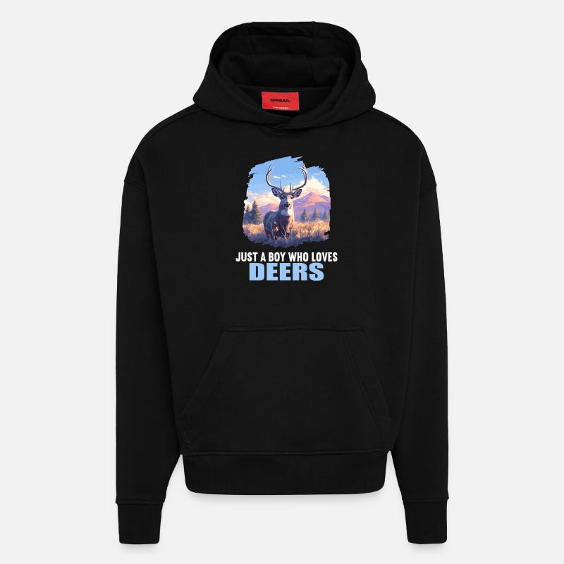 Cerf Cerf - Sweat à capuche bio épais oversize fabriqué en UE - SOLID BLACK