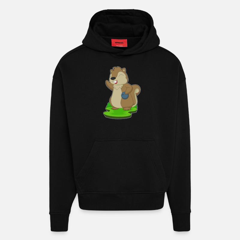 Eichhörnchen Bowling Bowlingkugel - Hoodie- made by SPREAD  - SOLID BLACK