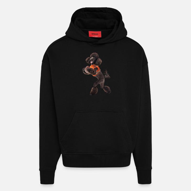 Caniche - Sweat à capuche bio épais oversize fabriqué en UE - SOLID BLACK