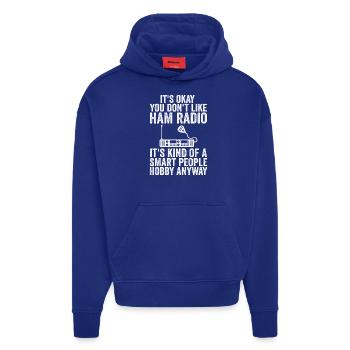W porządku, nie lubisz krótkofalarstwa - Ekologiczna bluza z kapturem oversize z grubego materiału wyprodukowana w UE - SOLID BLACK - Przód