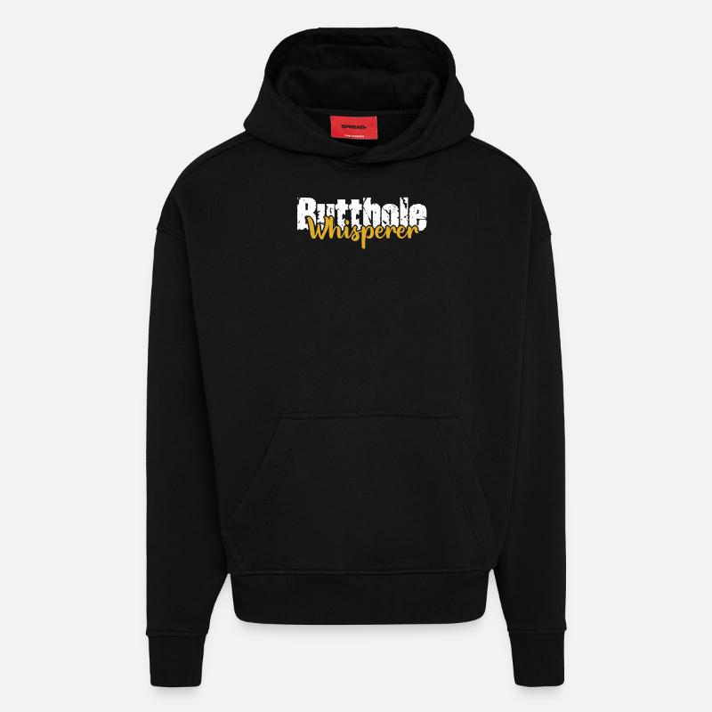 Chuchoteur de trou du cul - Sweat à capuche bio épais oversize fabriqué en UE - SOLID BLACK