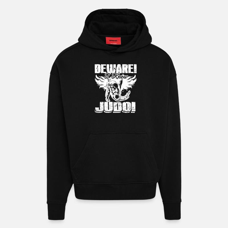 Beware I Know Judo - Hoodie- made by SPREAD  - SOLID BLACK
