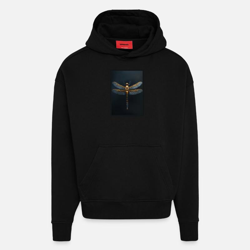 Libellen Libelle - Hoodie- made by SPREAD  - SOLID BLACK
