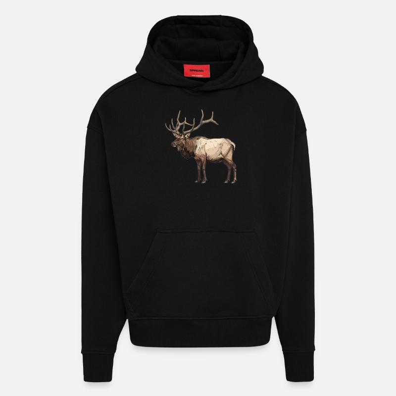 Elche Elch - Hoodie- made by SPREAD  - SOLID BLACK