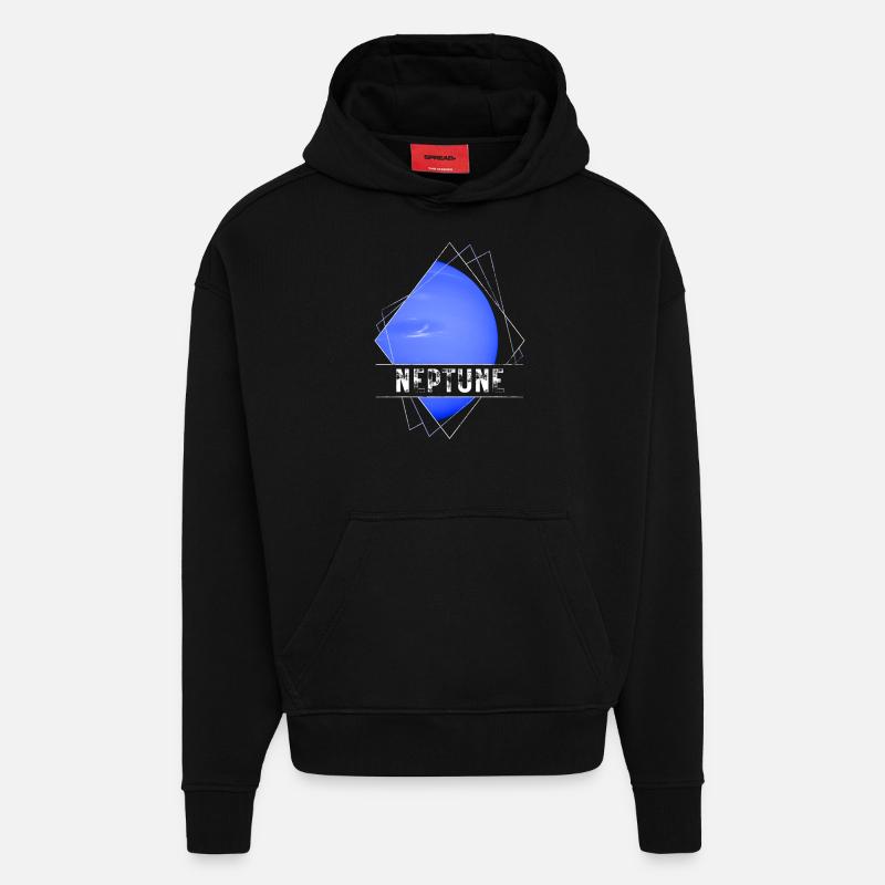 Neptun Planet - Hoodie- made by SPREAD  - SOLID BLACK