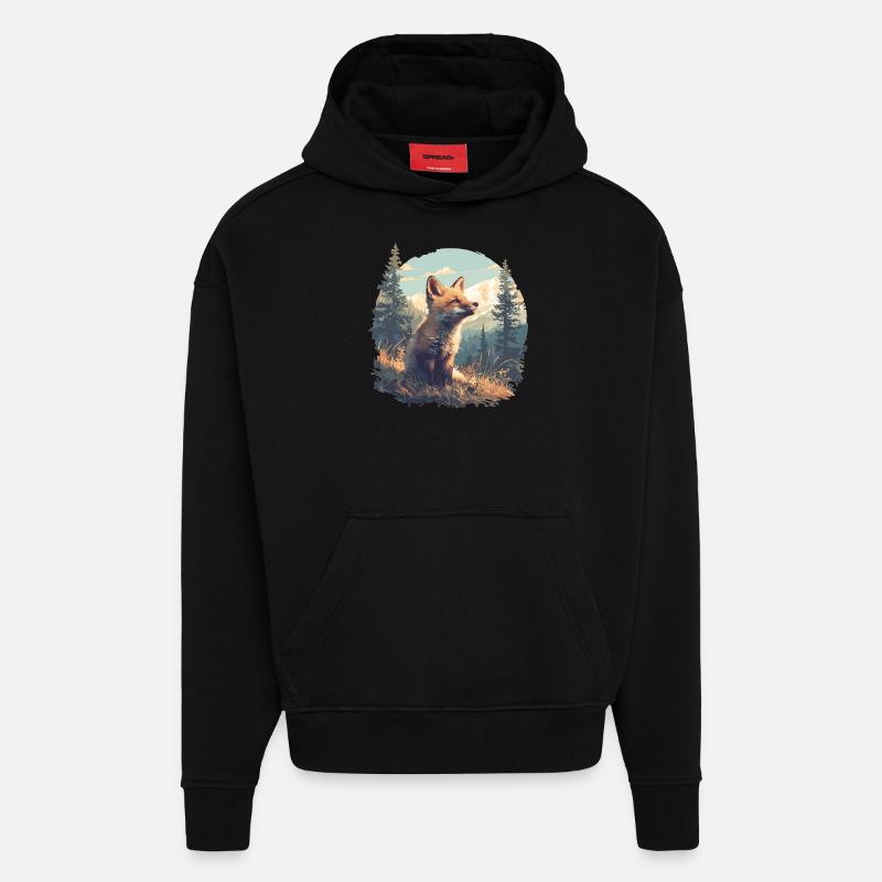Renards Renard - Sweat à capuche bio épais oversize fabriqué en UE - SOLID BLACK