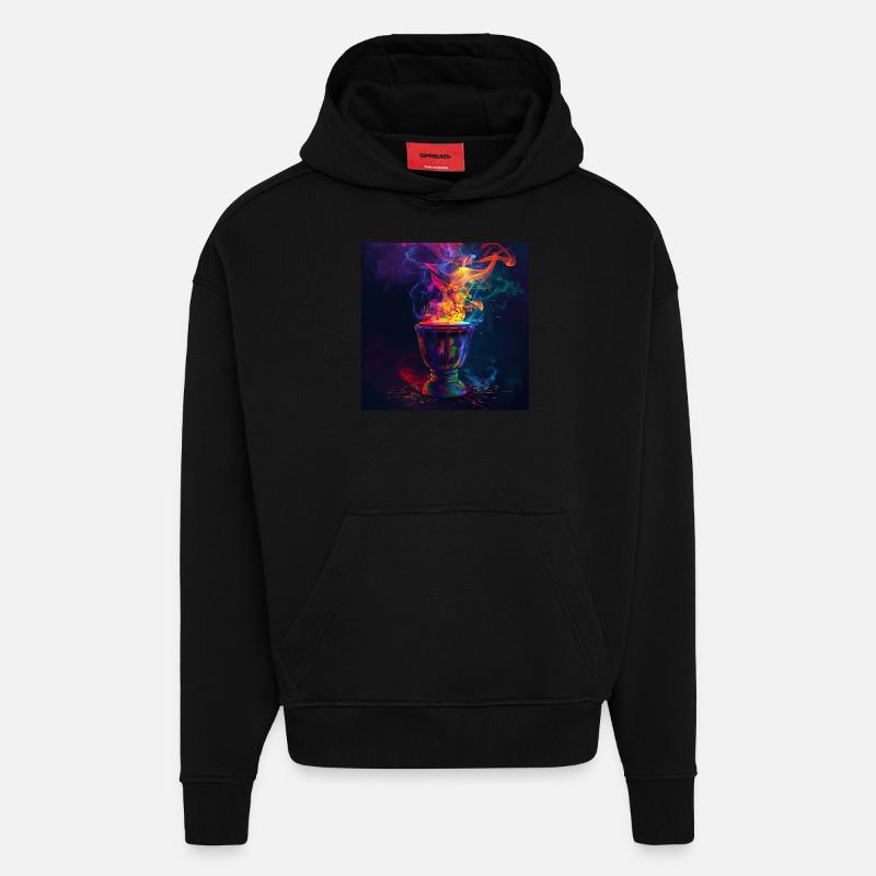 Percussion - Sweat à capuche bio épais oversize fabriqué en UE - SOLID BLACK