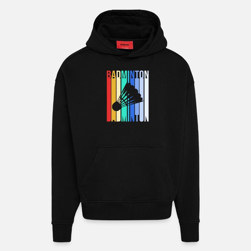 Badminton - Sweat à capuche bio épais oversize fabriqué en UE - SOLID BLACK