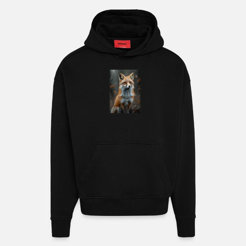 Renards Renard - Sweat à capuche bio épais oversize fabriqué en UE - SOLID BLACK