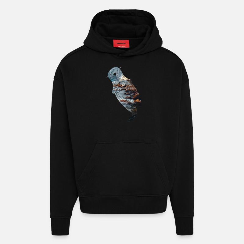 Rivière Otter - Sweat à capuche bio épais oversize fabriqué en UE - SOLID BLACK