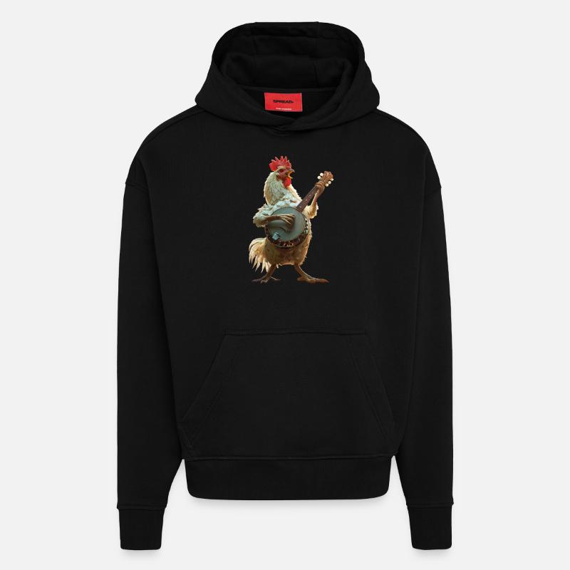 Banjo Coq - Sweat à capuche bio épais oversize fabriqué en UE - SOLID BLACK