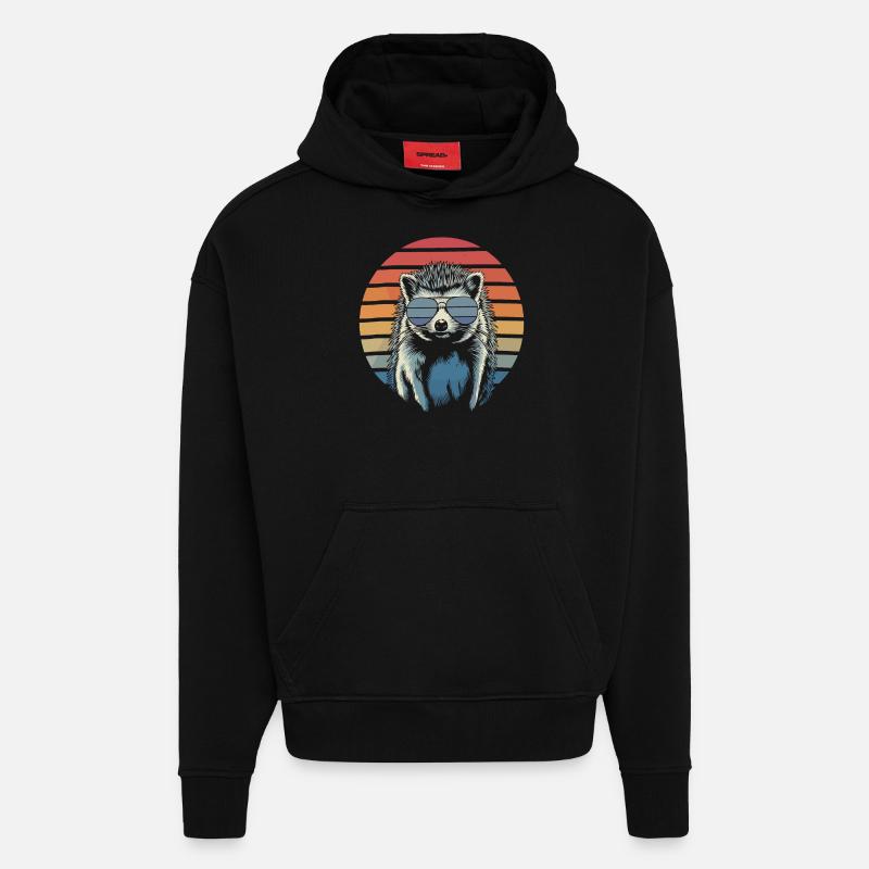 Hérisson - Sweat à capuche bio épais oversize fabriqué en UE - SOLID BLACK
