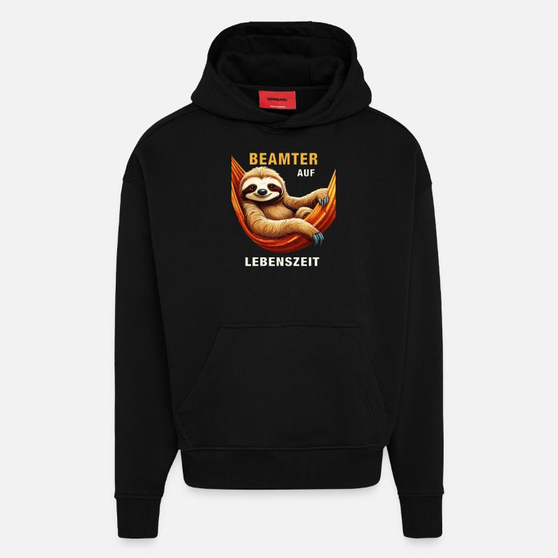 FAULTIER BEAMTER AUF LEBENSZEIT - Hoodie- made by SPREAD  - SOLID BLACK
