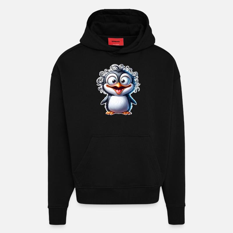 Pingouin - Sweat à capuche bio épais oversize fabriqué en UE - SOLID BLACK