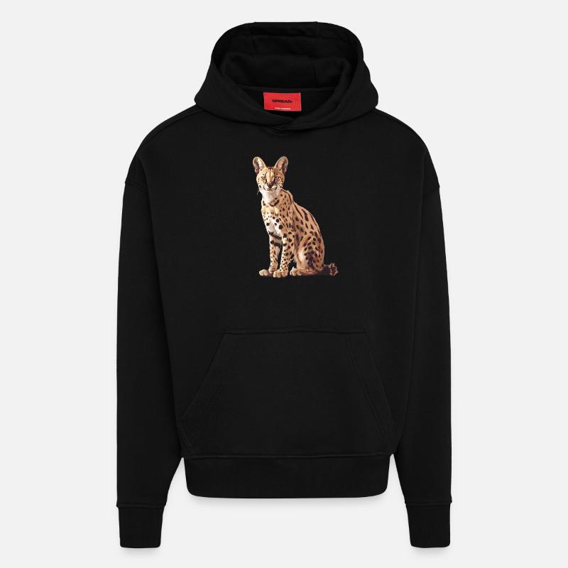 Servale Serval - Sweat à capuche bio épais oversize fabriqué en UE - SOLID BLACK