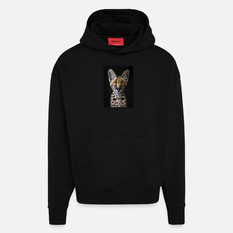 Servale Serval - Sweat à capuche bio épais oversize fabriqué en UE - SOLID BLACK