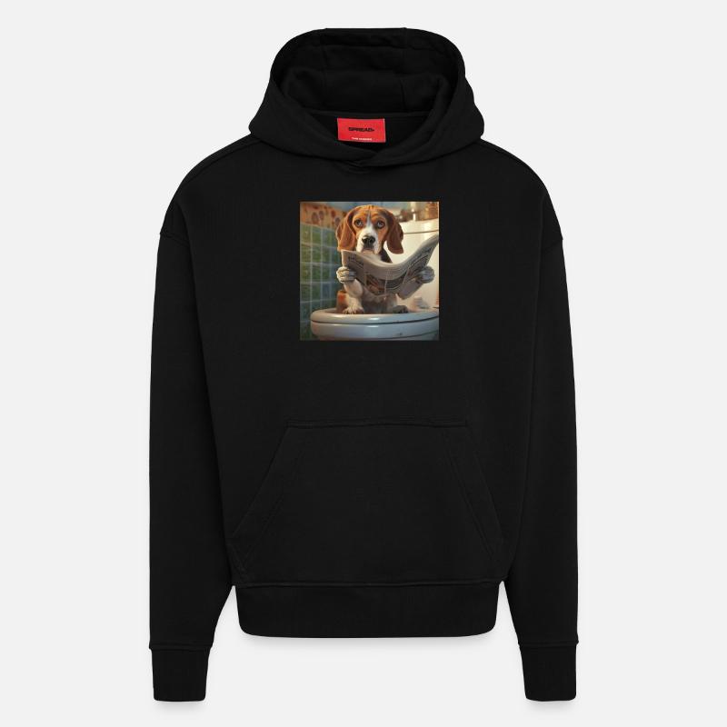 Beagle - Hoodie- made by SPREAD  - SOLID BLACK