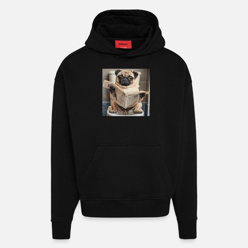 Mops - Hoodie- made by SPREAD  - SOLID BLACK
