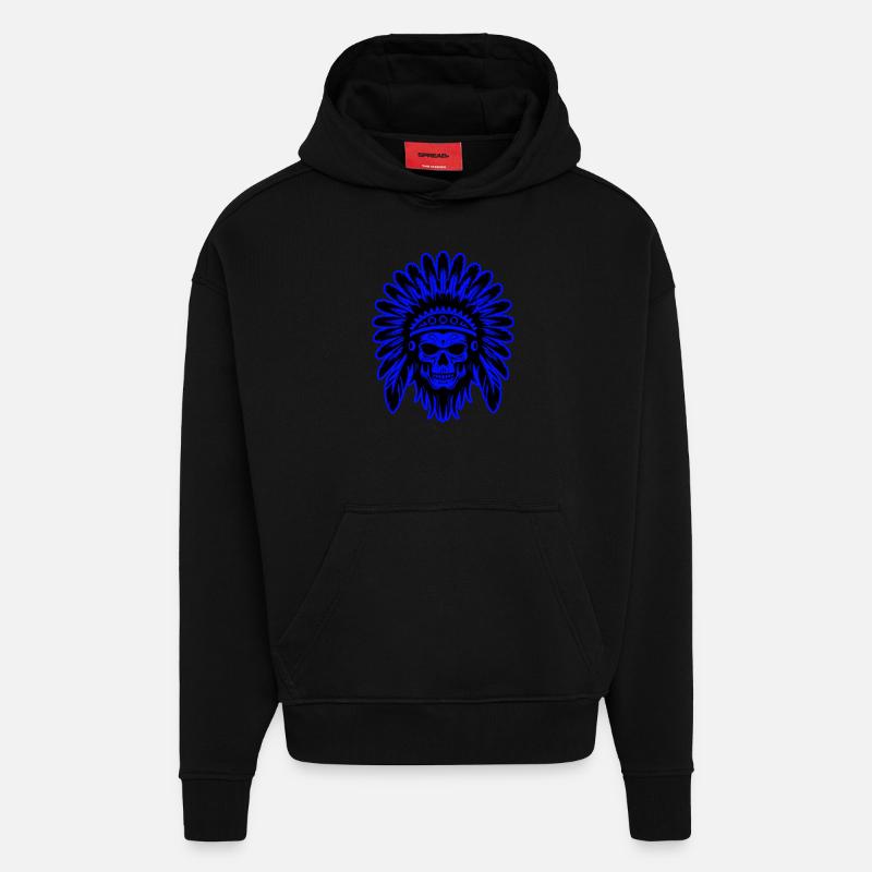 Apache Totenkopf Indianer - Hoodie- made by SPREAD  - SOLID BLACK