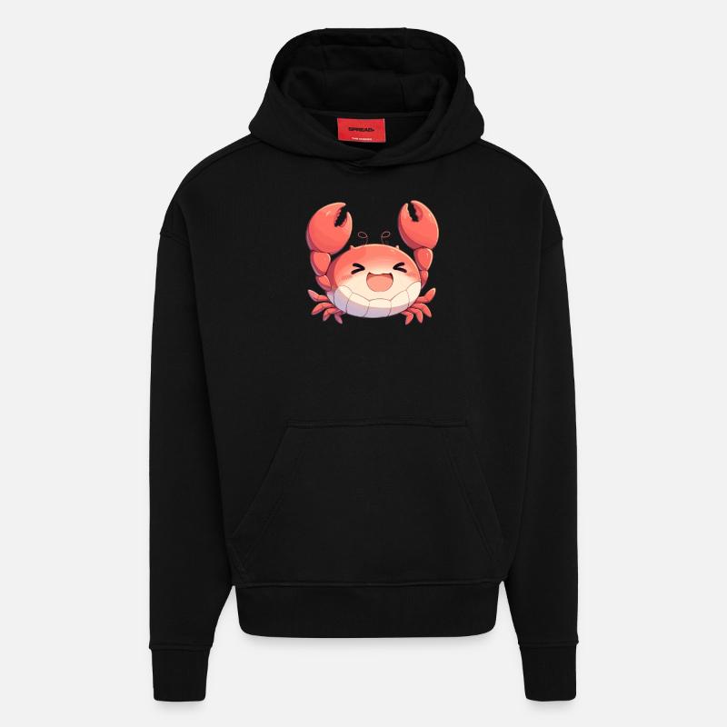 Crabe Crabe - Sweat à capuche bio épais oversize fabriqué en UE - SOLID BLACK