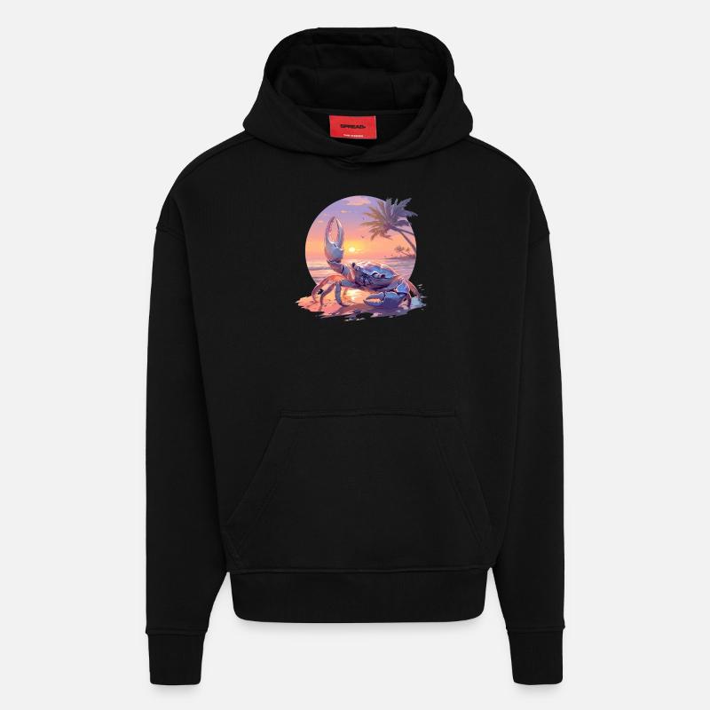 Crabe Crabe - Sweat à capuche bio épais oversize fabriqué en UE - SOLID BLACK