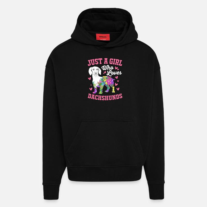 Teckel - Sweat à capuche bio épais oversize fabriqué en UE - SOLID BLACK