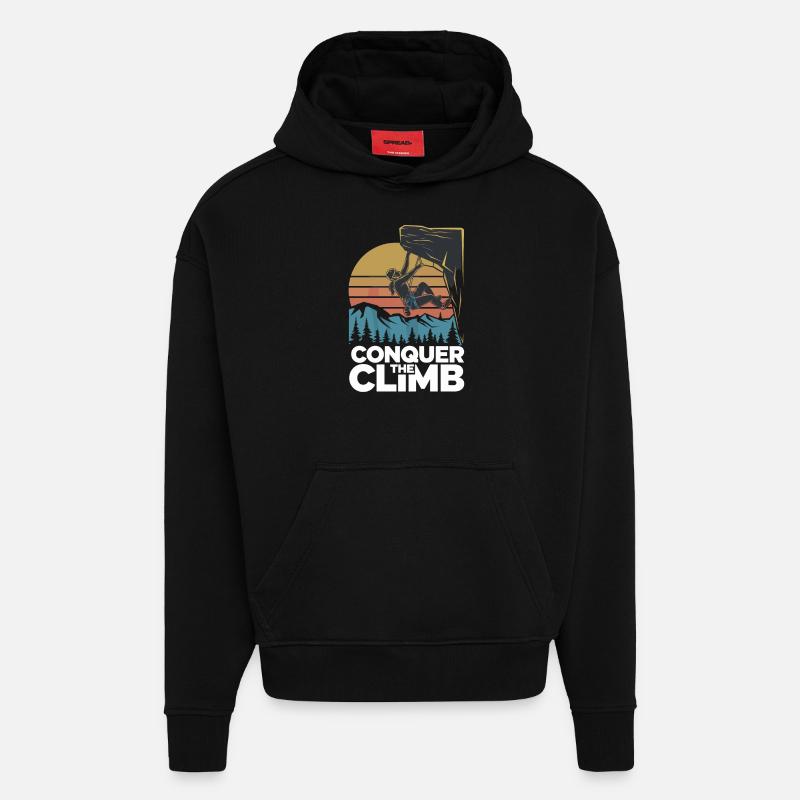 Conquer The Climb - Hoodie- made by SPREAD - SOLID BLACK