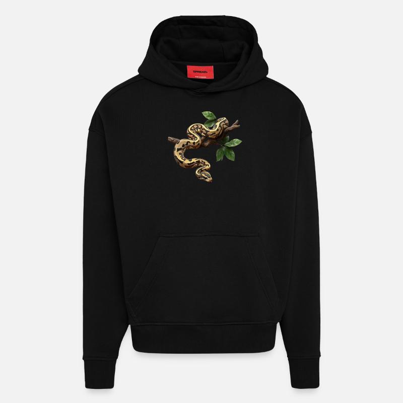 Königspython Schlangen Liebhaber Terrarium Python - Hoodie- made by SPREAD  - SOLID BLACK