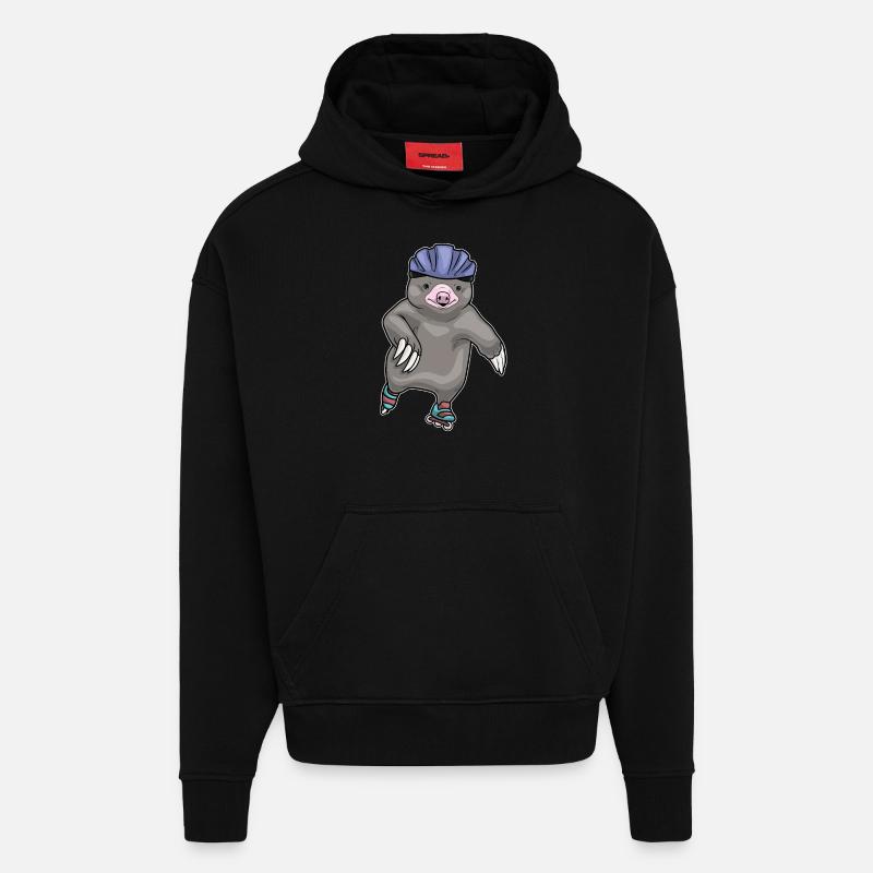 Maulwurf Inline skating Rollschuhe - Hoodie- made by SPREAD  - SOLID BLACK