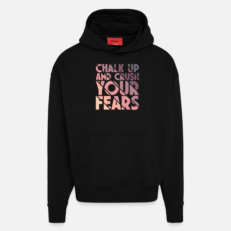 Bloc Chalk Up Boulderer - Sweat à capuche bio épais oversize fabriqué en UE - SOLID BLACK