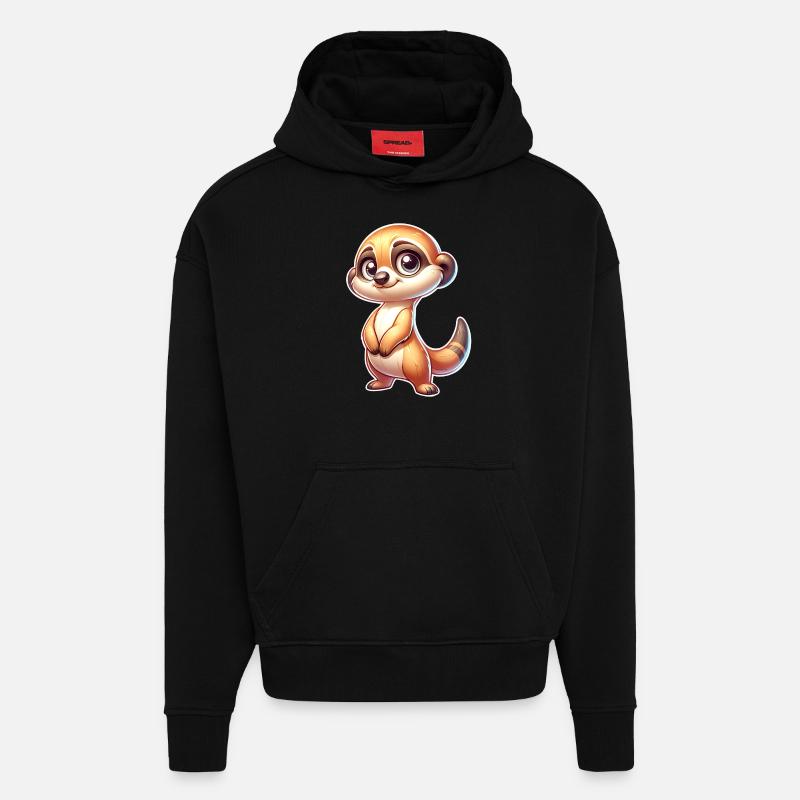 Suricate - Sweat à capuche bio épais oversize fabriqué en UE - SOLID BLACK
