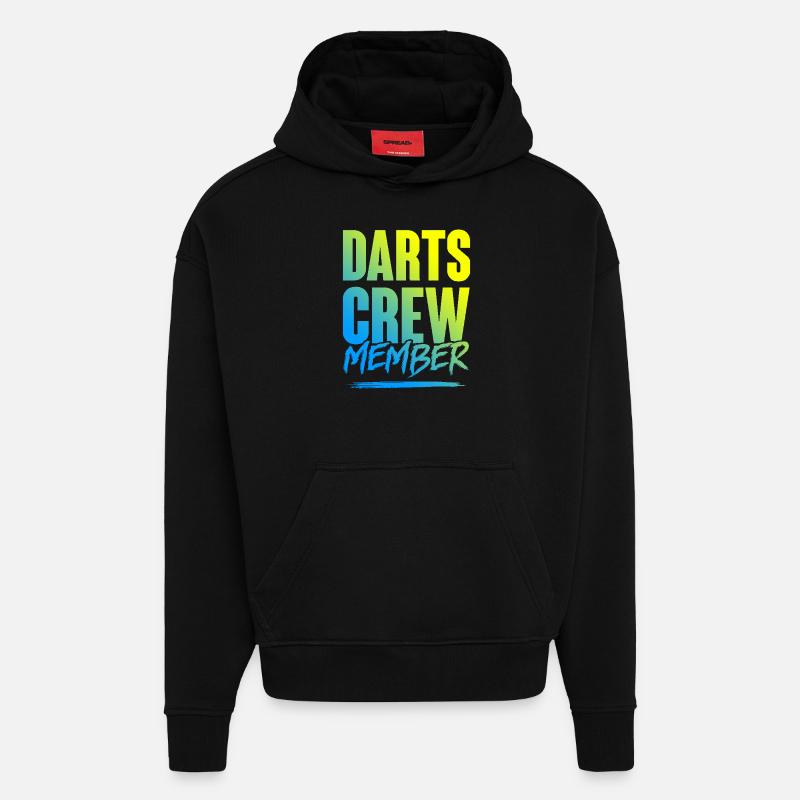 Équipe de fléchettes - Sweat à capuche bio épais oversize fabriqué en UE - SOLID BLACK