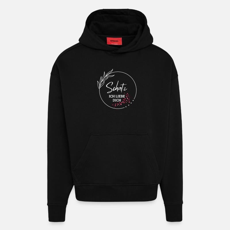 Ich liebe Dich - Hoodie- made by SPREAD  - SOLID BLACK