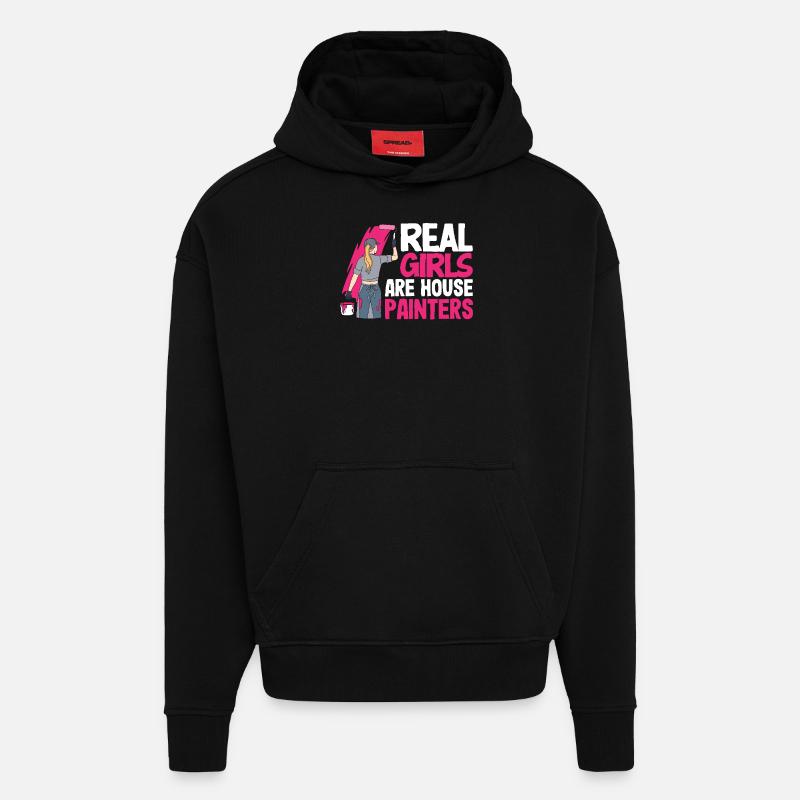 Echte Mädchen Sind Hausmalerinnen - Hoodie- made by SPREAD  - SOLID BLACK