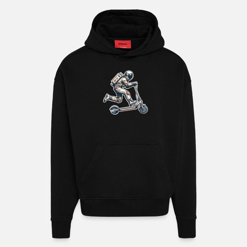 E-Scooter E-Roller Astronaut Scooter - Hoodie- made by SPREAD  - SOLID BLACK