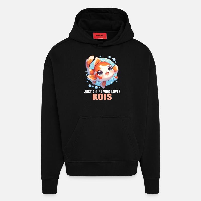 Koi Koi Carpe - Sweat à capuche bio épais oversize fabriqué en UE - SOLID BLACK