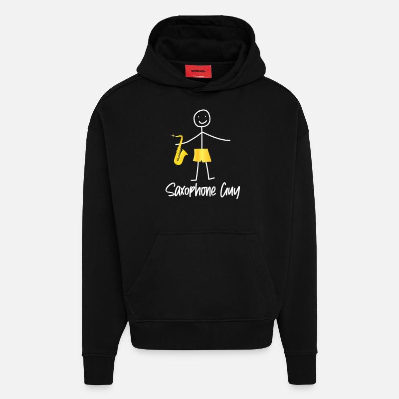 Saxophone Saxophone Guy - Hoodie- made by SPREAD - SOLID BLACK