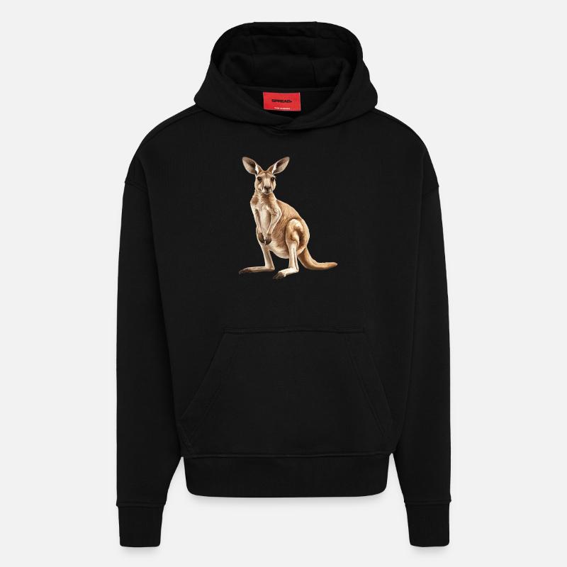 Kangaroos Kangaroo - Hoodie- made by SPREAD - SOLID BLACK