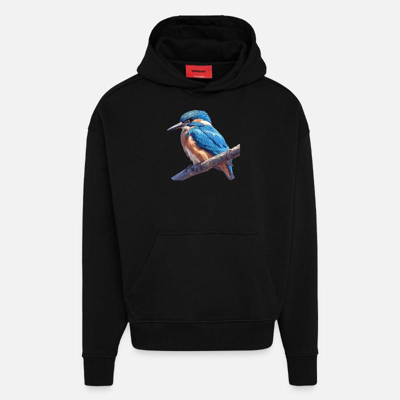 Martin-pêcheur Martin-pêcheur - Sweat à capuche bio épais oversize fabriqué en UE - SOLID BLACK