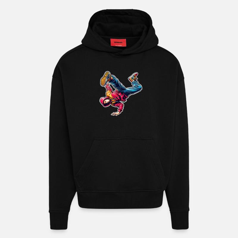 Breakdance - Hoodie- made by SPREAD  - SOLID BLACK