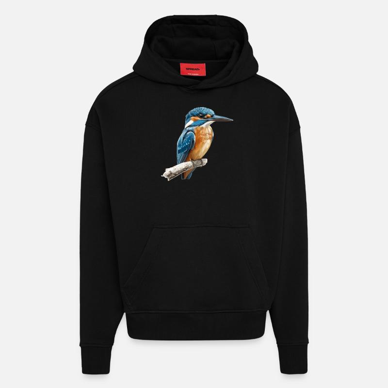 Martin-pêcheur Martin-pêcheur - Sweat à capuche bio épais oversize fabriqué en UE - SOLID BLACK