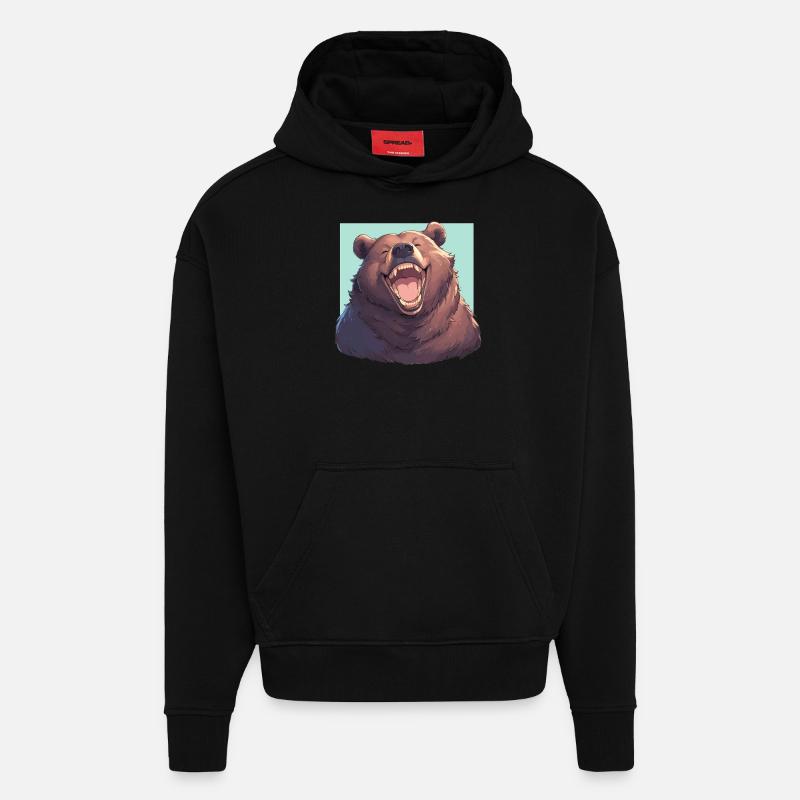 Ours Kodiak Ours Kodiak - Sweat à capuche bio épais oversize fabriqué en UE - SOLID BLACK
