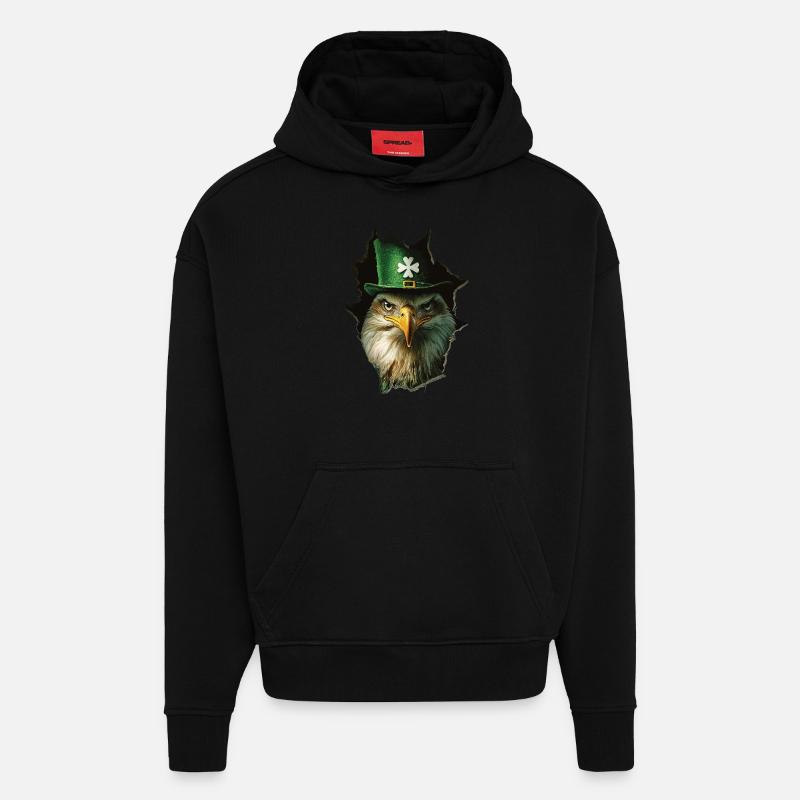 St. Patrick Adler - Hoodie- made by SPREAD  - SOLID BLACK