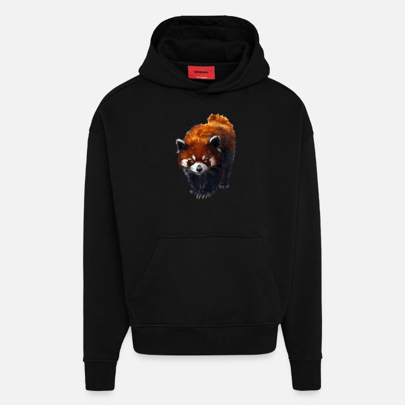 Roter Panda - Hoodie- made by SPREAD  - SOLID BLACK