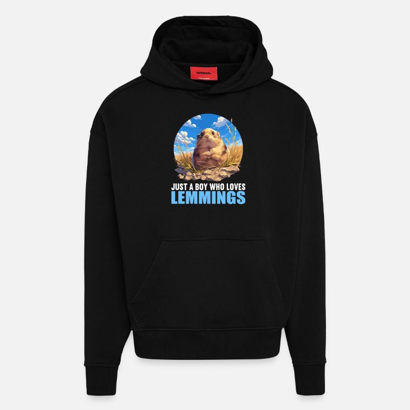 Lemmings Lemming - Sweat à capuche bio épais oversize fabriqué en UE - SOLID BLACK