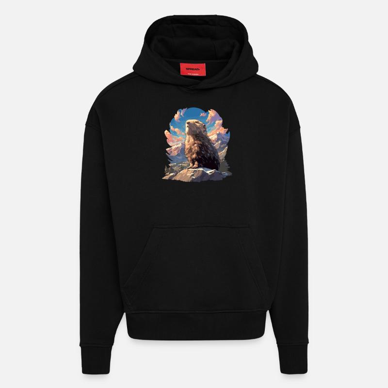 Lemminge Lemming - Hoodie- made by SPREAD  - SOLID BLACK