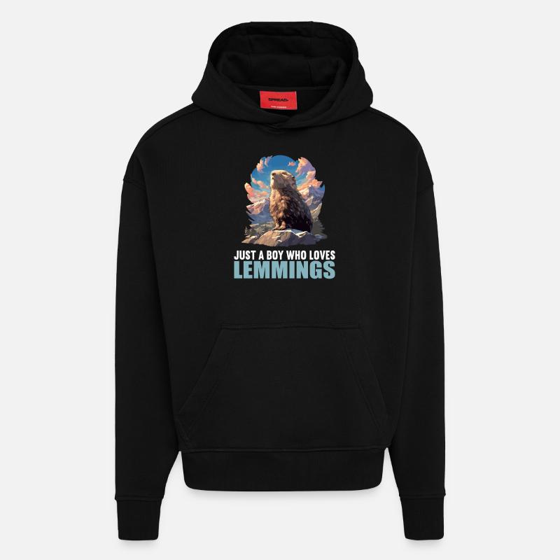 Lemmings Lemming - Sweat à capuche bio épais oversize fabriqué en UE - SOLID BLACK
