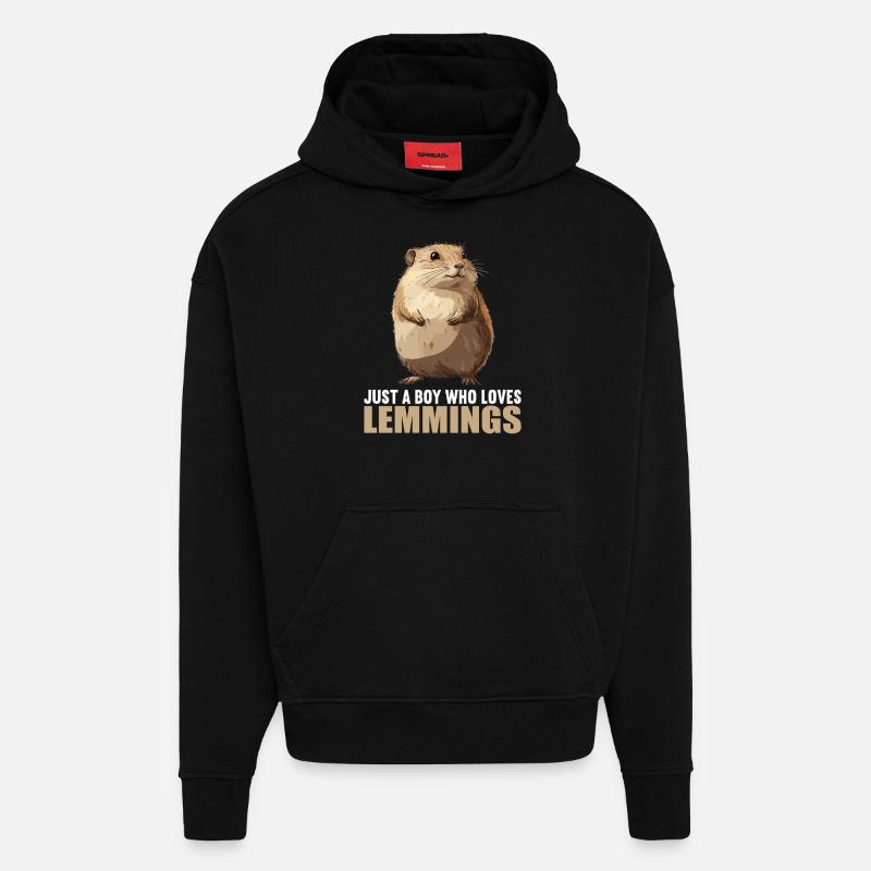 Lemmings Lemming - Sweat à capuche bio épais oversize fabriqué en UE - SOLID BLACK
