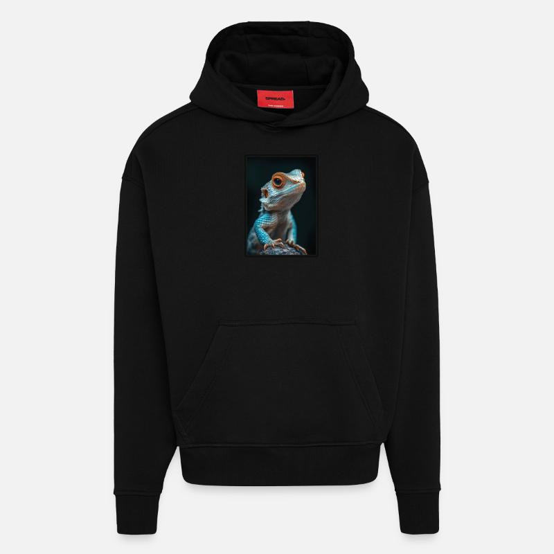 Eidechsen Eidechse - Hoodie- made by SPREAD  - SOLID BLACK