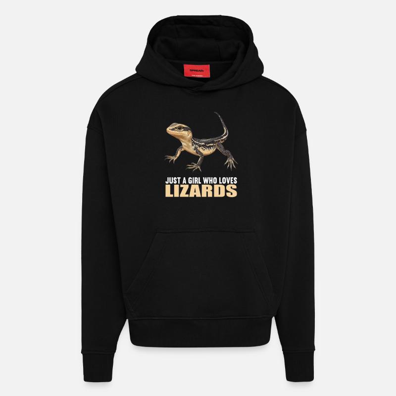 Eidechsen Eidechse - Hoodie- made by SPREAD  - SOLID BLACK